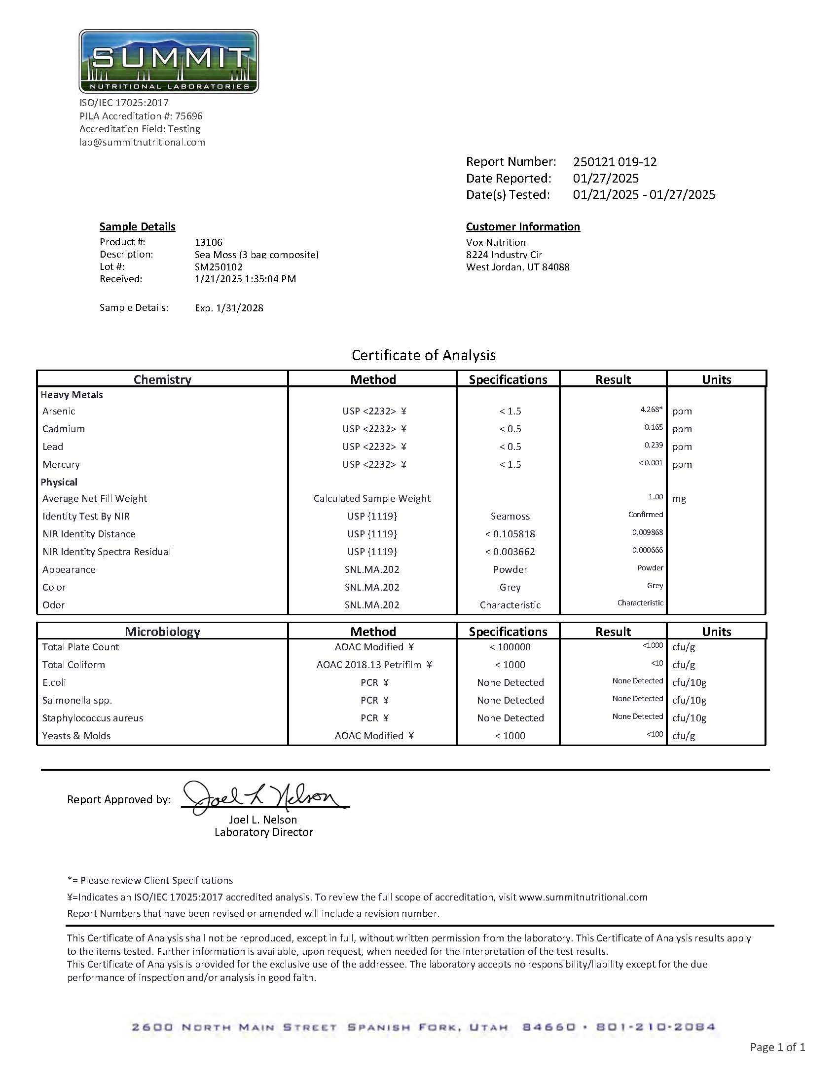 Samfunn — Sea Moss for wellness. Third-party lab test results.