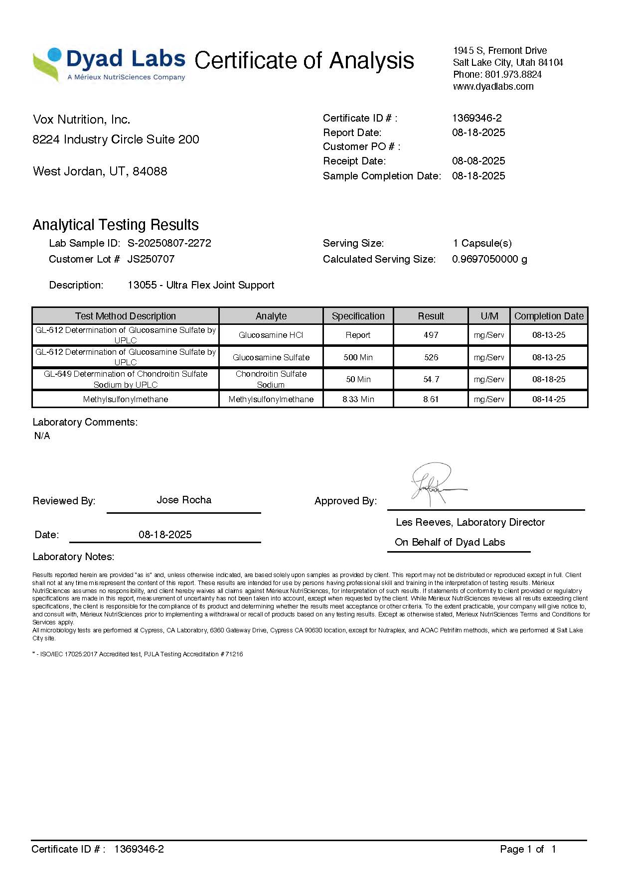 Bevegelse — Joint Support for flexibility. Third-party lab test results.