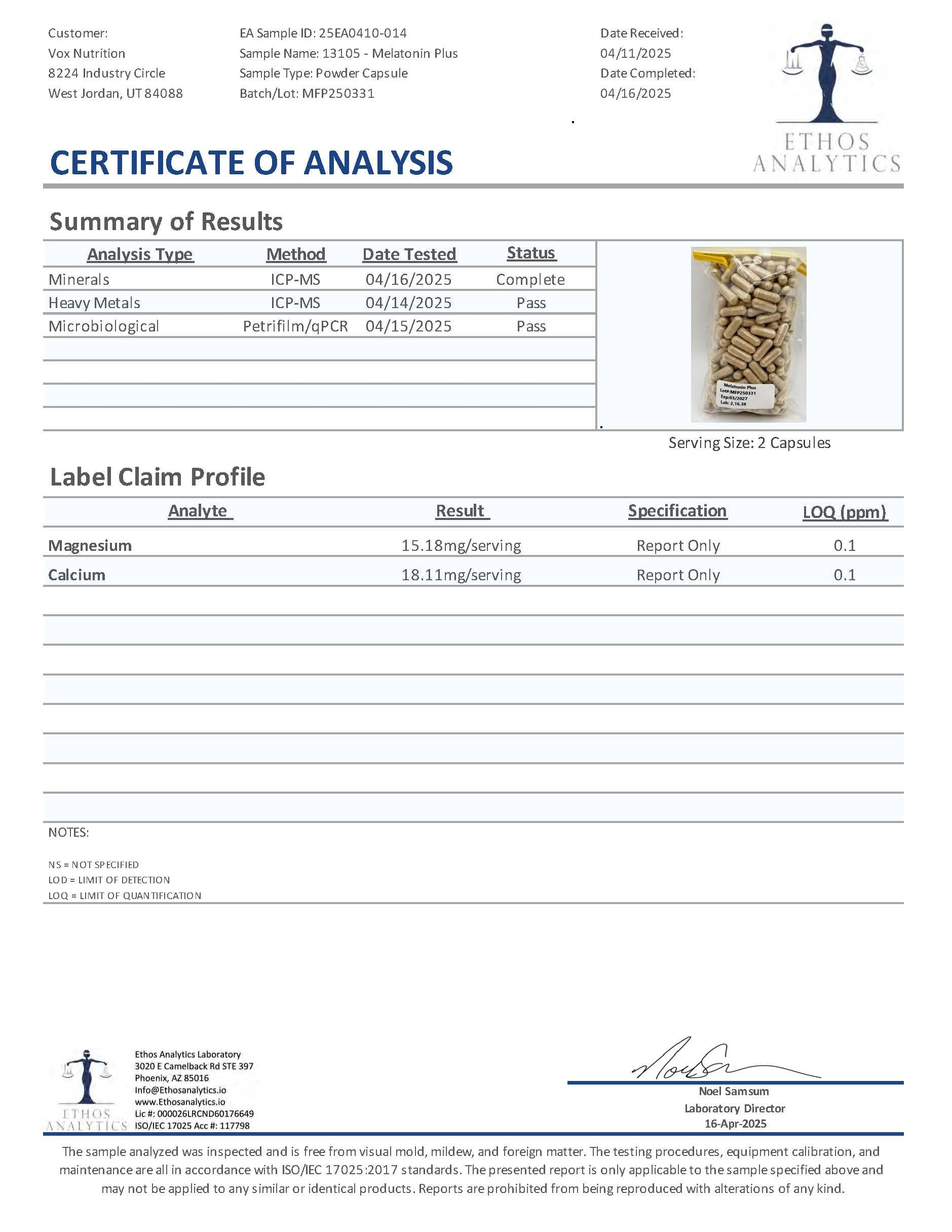 Søvn — Melatonin Plus for sleep support. Third-party lab test results.
