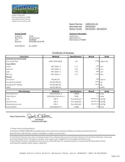 Klarhet — Ginkgo + Ginseng for cognitive focus. Third-party lab test results.